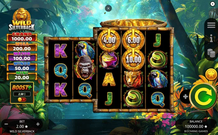 Wild Silverback - ekrani kryesor i lojës me rrjetin 3-3-4-4-4